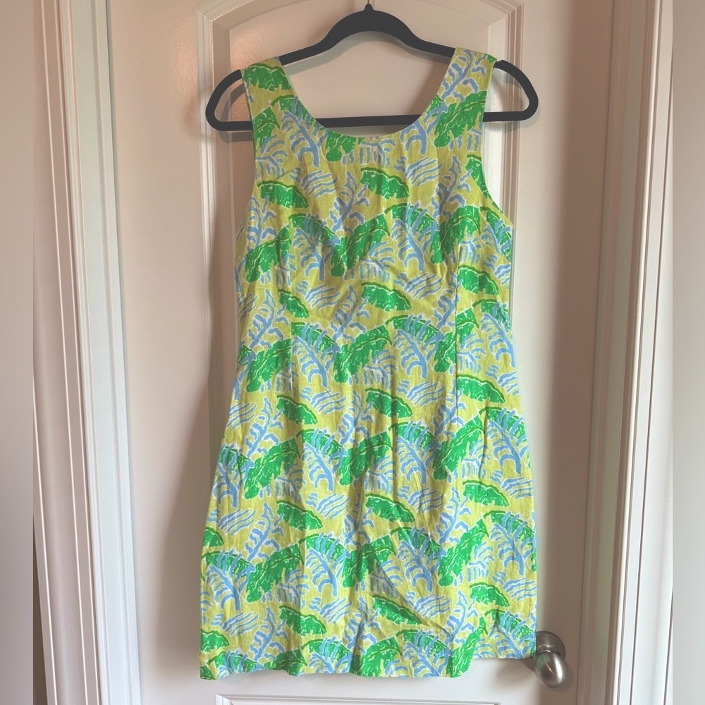 NWT HIHO Green and Blue Tropical Linen “Ginnie” Vacation Sundress